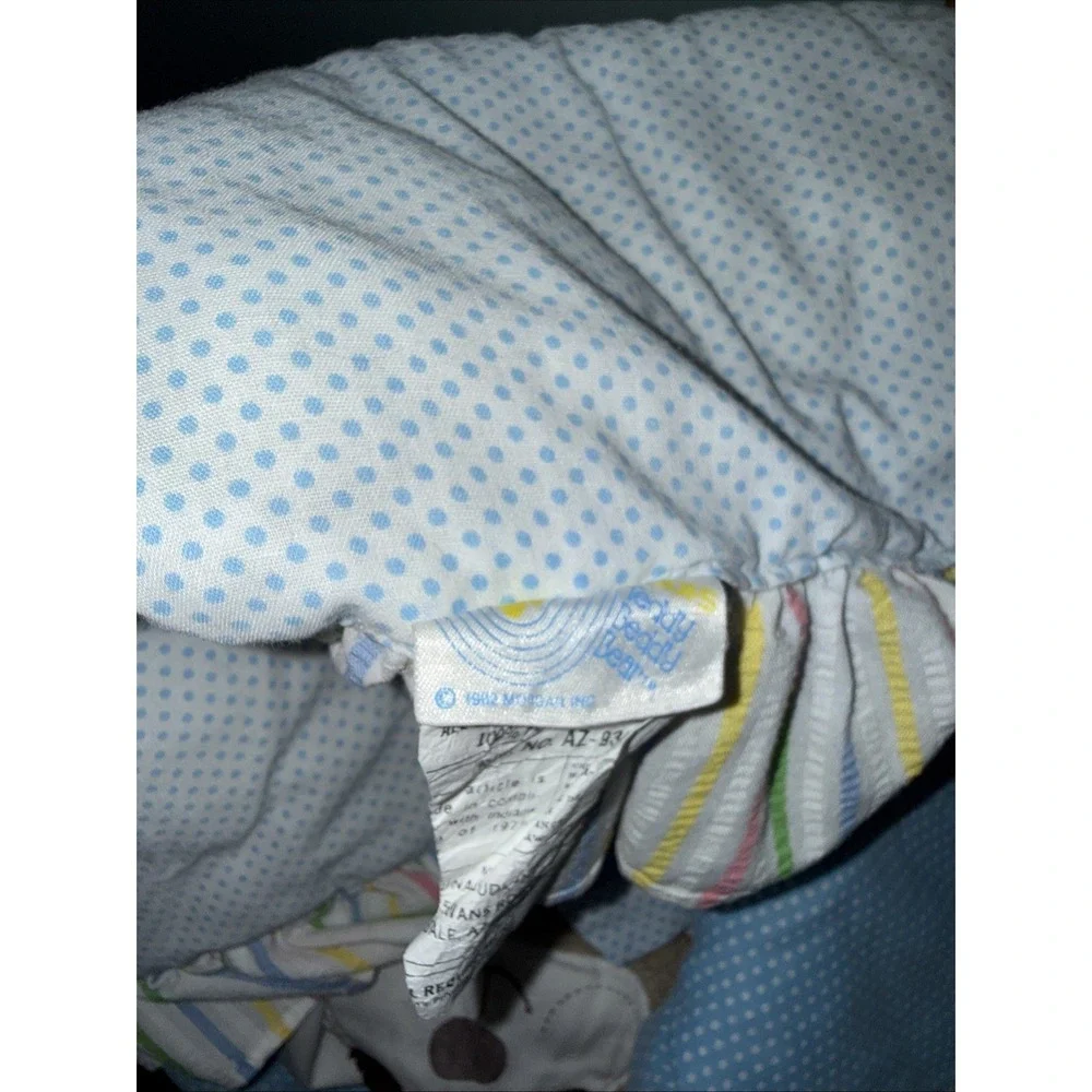 Vtg 1982 Morgan Teddy Beddy Bear Baby Crib Comforter Blanket Sleepy Bear 50